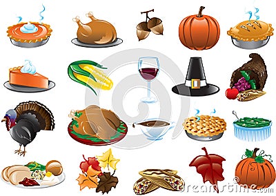 Thanksgiving icons Vector Illustration