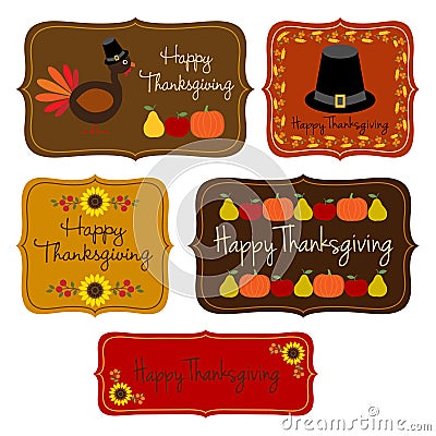 Thanksgiving labels clipart Vector Illustration