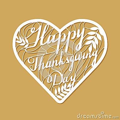 Thanksgiving laser cutting template Vector Illustration