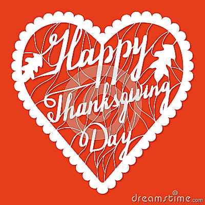 Thanksgiving laser cutting template Vector Illustration