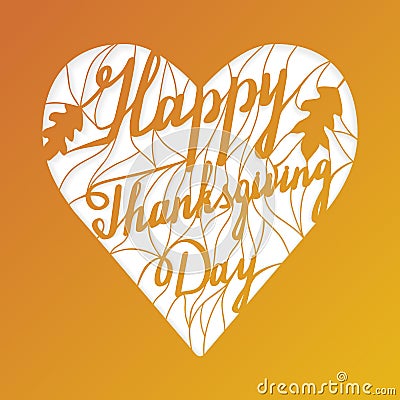 Thanksgiving laser cutting template Vector Illustration