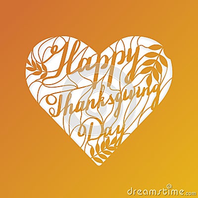 Thanksgiving laser cutting template Vector Illustration