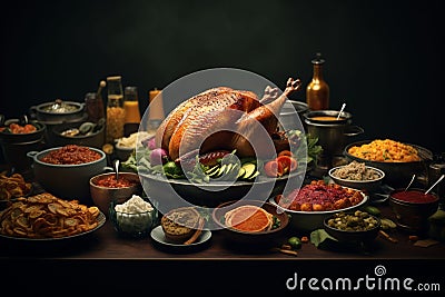 Thanksgiving leftovers creatively arranged Stock Photo