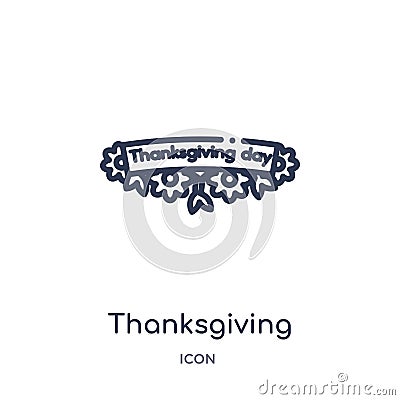 thanksgiving ornament icon from united states of america outline collection. Thin line thanksgiving ornament icon isolated on Vector Illustration