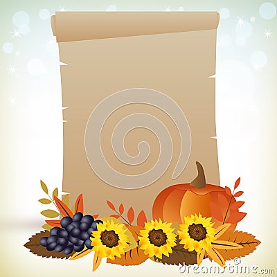 Thanksgiving parchment Vector Illustration