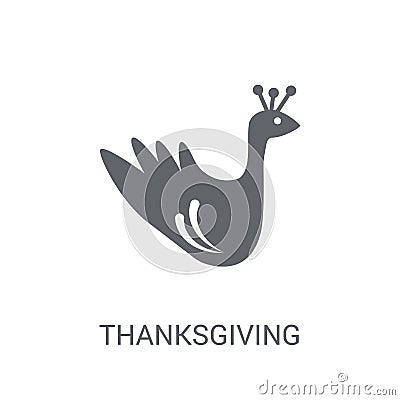 Thanksgiving peacock icon. Trendy Thanksgiving peacock logo concept on white background from United States of America collection Vector Illustration