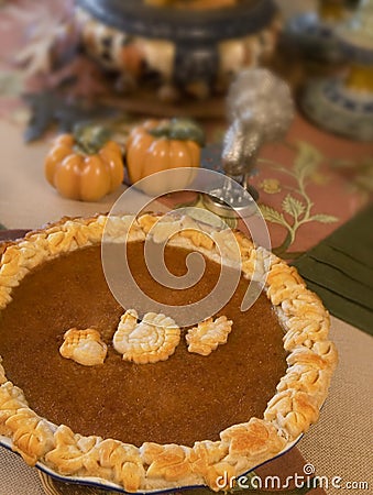 Thanksgiving Pumpkin Pie Stock Photo