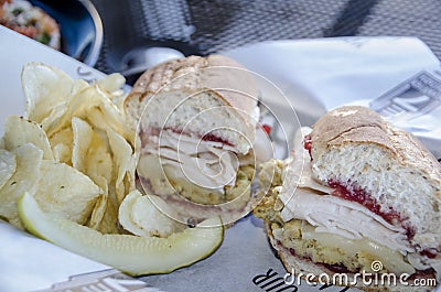 Thanksgiving sandwich Stock Photo