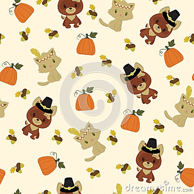 Thanksgiving seamless pattern Vector Illustration