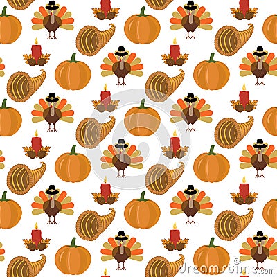 Thanksgiving seamless pattern Vector Illustration