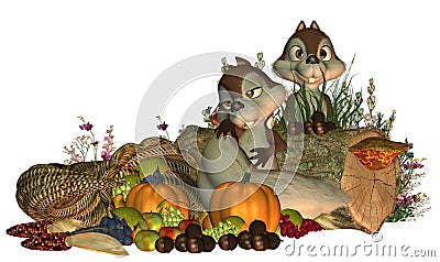 Thanksgiving Squirrels Stock Photo