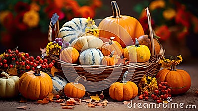 Thanksgiving Still life of pumpkins of various shapes, Seasonal holiday concept, harvest, Stock Photo