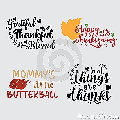 Thanksgiving SVG Design Bundle Vector Illustration