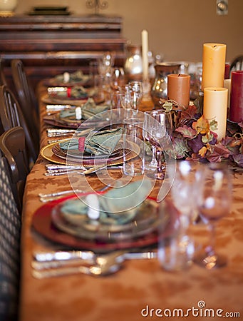 Thanksgiving Table Stock Photo