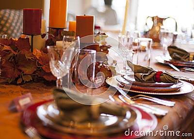 Thanksgiving Table Stock Photo