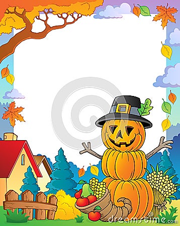 Thanksgiving theme frame 3 Vector Illustration