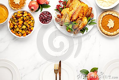 Thanksgiving traditional festive food background Stock Photo