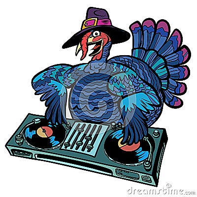 Thanksgiving Turkey character. Isolate on white background Vector Illustration