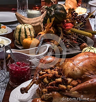 Thanksgiving turkey dinner Stock Photo