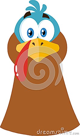 Thanksgiving Turkey Head Cartoon Character Vector Illustration