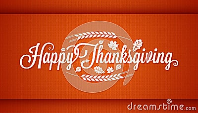 Thanksgiving vintage card lettering background Vector Illustration