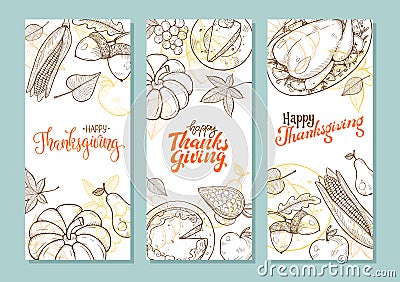 Thanksgiving vintage poster vector Vector Illustration