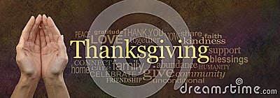 Thanksgiving Word Cloud Website Banner Stock Photo