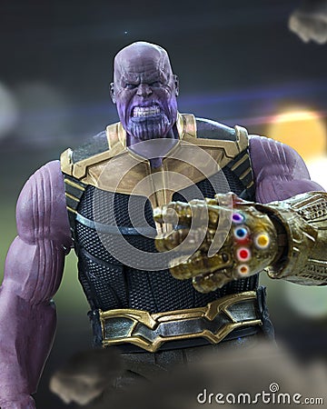 Thanos angry infinity stone avenger marvel toys photography Editorial Stock Photo
