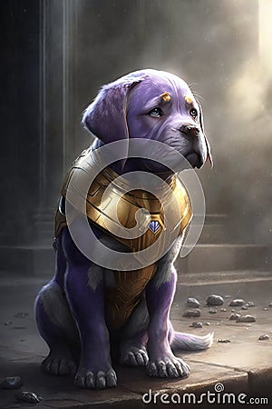 Thanos, if he was a puppy. Art illustration Cartoon Illustration