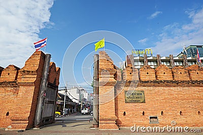 Thapae Gate of Chiang Mai in Thailand Editorial Stock Photo