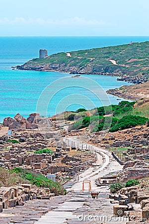 Tharros on a clear day Stock Photo