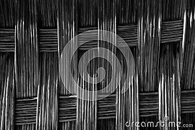 Thatch Wall - Black & White Monotone Stock Photo