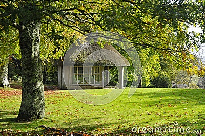 Thatched Garden Shelter Stock Photo