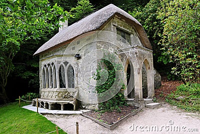 Thatched Roof Cottage Stock Photo