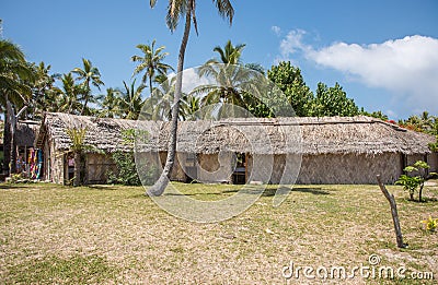 Thatched Roof Market on Mystery Island Editorial Stock Photo