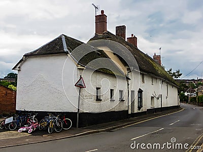 Thatched Roofs in England, State of Devon, Crediton Stock Photo
