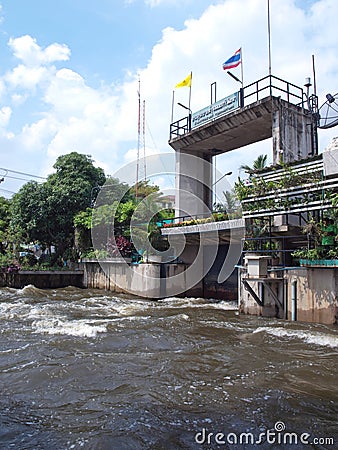 Thawi Watthana floodgate Stock Photo
