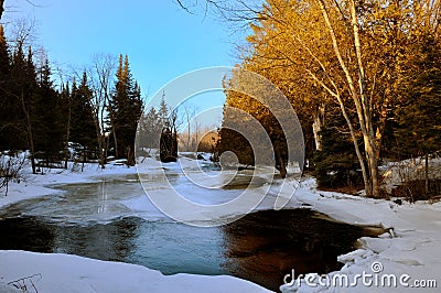 Thawing creek Stock Photo