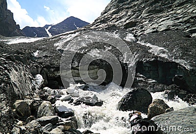 Thawing glacier on Altay Stock Photo