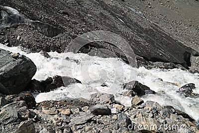 Thawing glacier on Altay Stock Photo