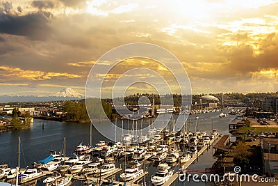 Thea Foss Waterway in Tacoma Washington state Stock Photo