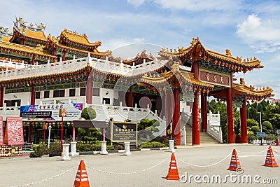 Thean Hou Temple. Colorful chinese art. Malaysia Editorial Stock Photo