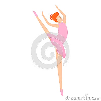 Theater ballerina icon, cartoon style Vector Illustration