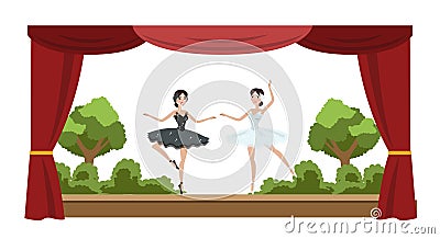 Theater ballet perfomance Vector Illustration