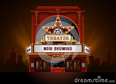 Theater cinema building Vector Illustration