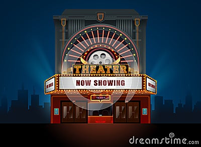 Theater cinema building Vector Illustration