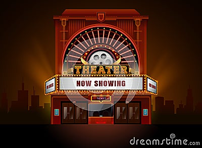 Theater cinema building Vector Illustration