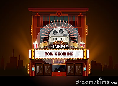 Theater cinema building vector easy to change Vector Illustration