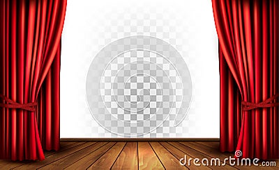 Theater curtains with a transparent background. Vector Illustration