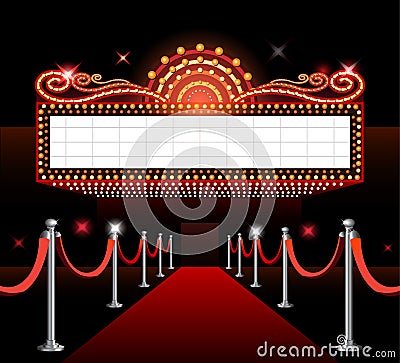 Theater sign movie premiere Vector Illustration